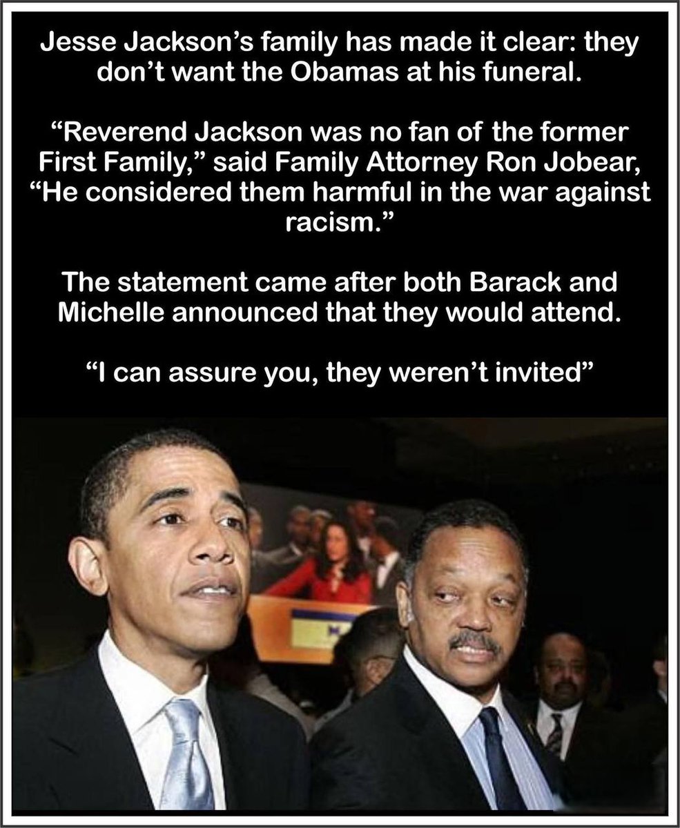 🚨BOMBSHELL FAMILY FEUD EXPOSED: JESSE JACKSON'S CLAN SLAMS THE OBAMAS – "YOU'RE NOT WELCOME AT HIS FUNERAL, YOU RACISM-WRECKING PHONIES!"

🔗 t.me/+bWjXP07v90xlY…

FAMILY ATTORNEY SPILLS THE GUTS: REVEREND JACKSON DESPISED BARACK AND MICHELLE FOR SABOTAGING THE ANTI-RACISM