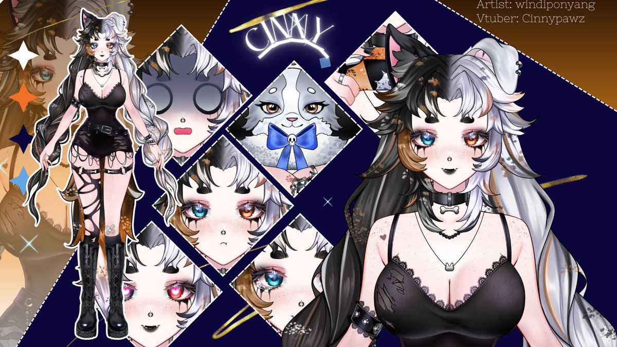 Woof woof~
I’m Cinnypawz! Cinny for short, a goth Blue Heeler #envtuber! nice to meet ya~

Model art: <a href="/windiponyang/">Wendy | Message me on Vgen</a> 🫶🏼
Twitch: twitch.tv/cinnypawz
Other socials: cinnypawz.carrd.co
Oshi marks: 🐾🦴💀
Community name: Pawz
Tags: #cinnypawz