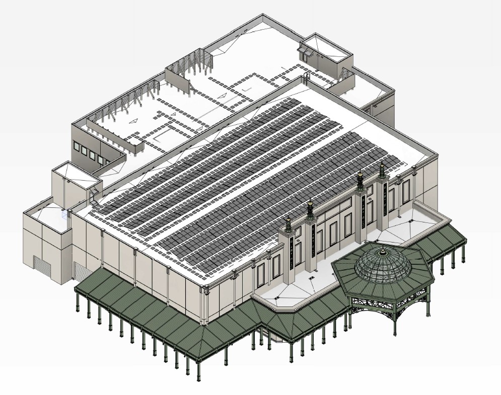 Plans for Epic Universe's new events building revealed:

• Can hold 1,200 to 1,400 guests
• 2 levels
• 53,886 square feet gross
• Solar panels on roof
• Kitchen &amp; offices also included
• Located in Celestial Park
• Permits say cost is $20.6 million
• Construction started