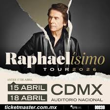 <a href="/RAPHAELartista/">𝗥𝗔𝗣𝗛𝗔𝗘𝗟</a> con su gira Raphaelísimo en el Auditorio Nacional de México. Compra tu entrada a través de raphaelnet.com/gira