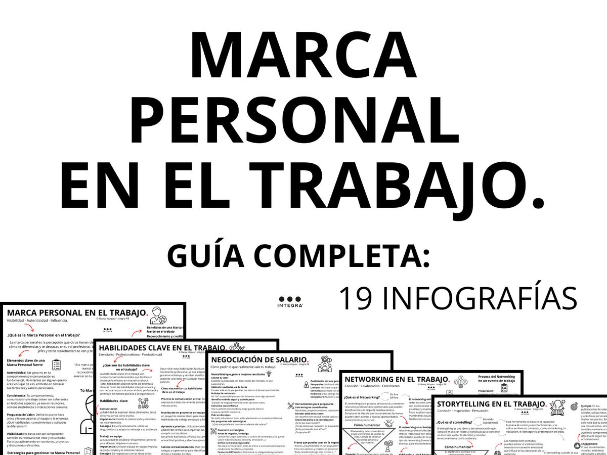 Tu valor profesional no es lo que dices de ti, sino el valor que dejas en cada proyecto. 💼
Por fin, la serie completa #MarcaPersonal "En el trabajo" en un solo lugar: 
19 infografías para navegar tu carrera con criterio y propósito. 🚀
Aquí: 👇 
integrapersonalbranding.com.mx/marca-personal…