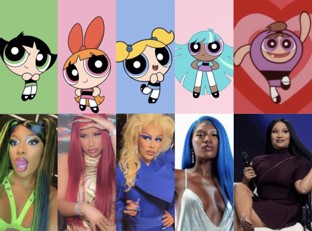 Rap girls as the powerpuff girls