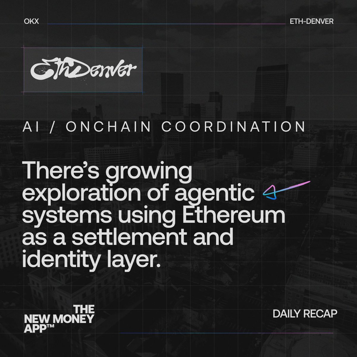 okx's tweet photo. ETHDenver check-in from the Foundation sessions:

The message was clear:

-Back to fundamentals
-Less hype
-More protocol

Here are the key themes that stood out today ⤵️
