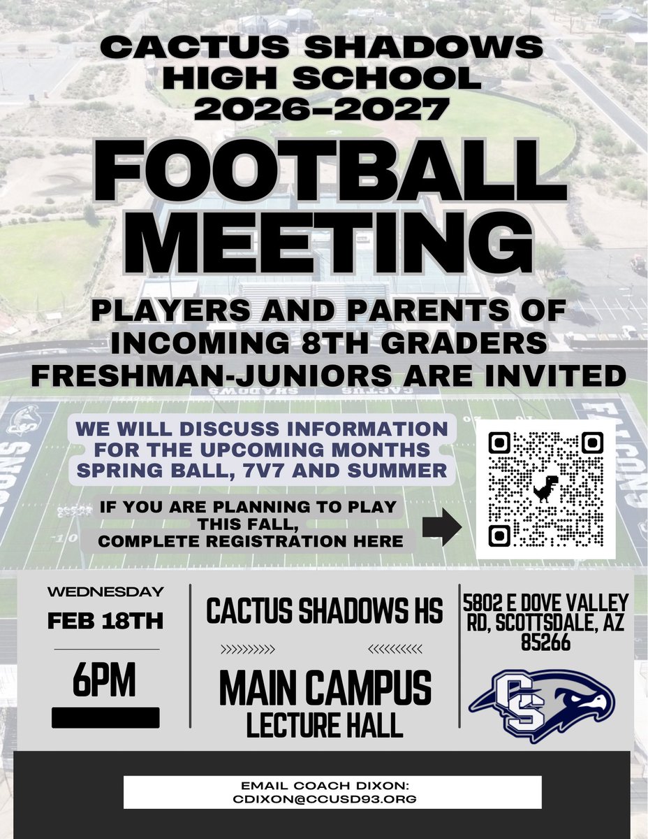 Cactus Shadows Falcons football tweet media