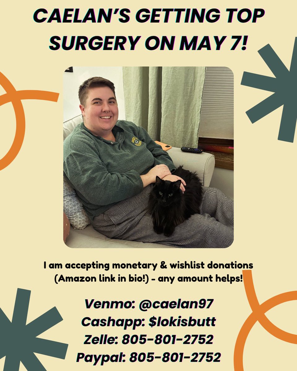 i am so beyond excited to be getting top surgery and would be forever grateful if yall could share this graphic! i’ll put the wishlist link below 💛💛
