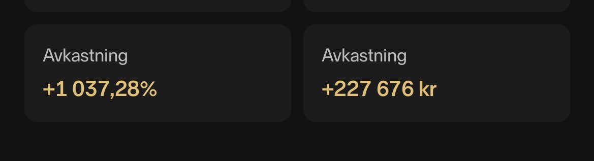 Da kom dagen for min første tenbagger noen sinne i @KIT 

Feirer dagen med å redusere beholdningen med 20% og får med dette igjen over 2.5 ganger investert beløp.

Blir spennende å se hvor veien fører videre 🙏

#fintwit