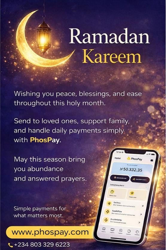 Ramadan Kareem 🌙✨  

Wishing you a month filled with peace, blessings, and ease. May your days be light, your prayers accepted. Wherever you are, stay connected to what matters most.  
Simple, fast payments so you can focus on family

#RamadanKareem #Ramadan2026 #BlessedMonth