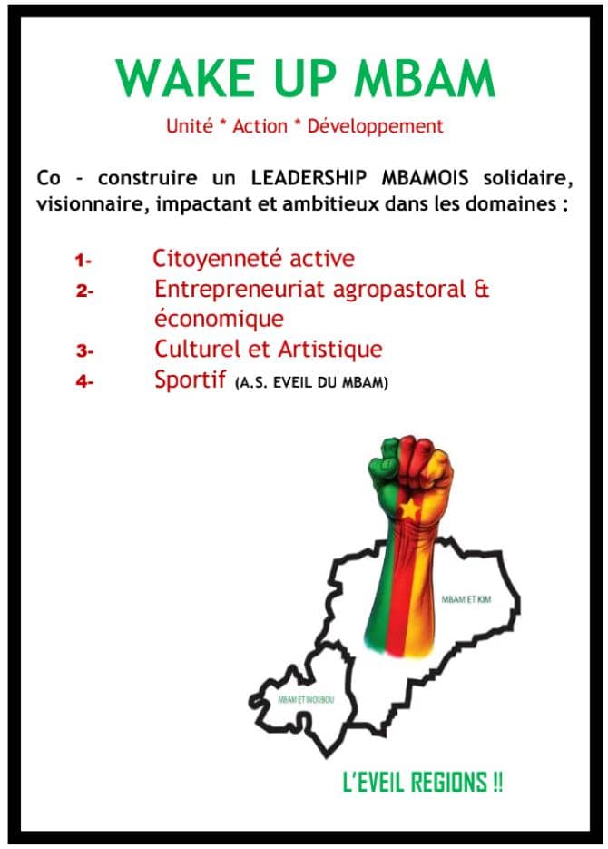 AngeloToueli's tweet photo. Le MOUVEMENT WAKE UP 🇨🇲 MBAM dont l'objectif principal est le DÉVELOPPEMENT dans le MBAM en s'articulant autour de o4 piliers stratégiques d'actions.

Nous sommes une association civile, un mouvement citoyen d'EVEIL. 

#WAKEUPMBAM 
#WakeUp237 https://t.co/nj8kZUzLTe