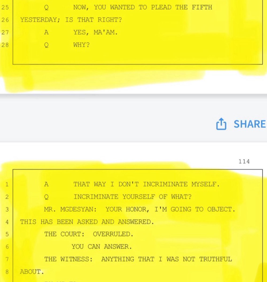 Reminder for anyone still confused: Kelsey Harris invoked the Fifth because she said she didn’t want to incriminate herself. When asked why, she said it was over things she wasn’t truthful about. She was then granted use immunity and reminded it does not protect against perjury…