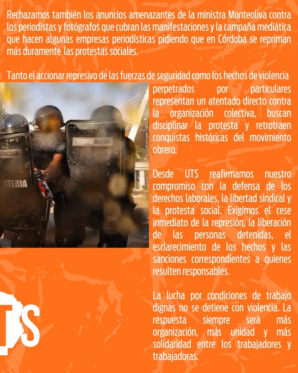El gobierno reprime a las y los que reclamamos por nuestros derechos y amenaza con hacerlo nuevamente. Con su accionar habilita también que individuos reaccionarios ataquen a las manifestaciones. Responsabilizamos los funcionarios por la salud y la integridad de los manifestantes