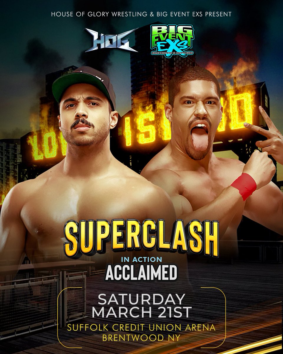 LONG ISLAND…GET READY ✂️✂️

The Acclaimed are coming to #SUPERCLASH and you already know what time it is.

<a href="/PlatinumMax/">''Platinum'' Max Caster</a> <a href="/Bowens_Official/">Anthony Bowens</a> 

SCISSOR ME ✂️

March 21st | 🎟️ Tickets Available NOW 
tickettailor.com/events/houseof…