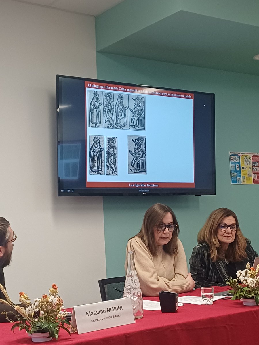 Termina la sesión con la última ponencia del día Inmaculada García-Cervigón, que nos ha hablado sobre un pliego poético sobre la batalla de Pavía que Hernando Colón adquirió en Alcalá de Henares, pero que se imprimió en Toledo.