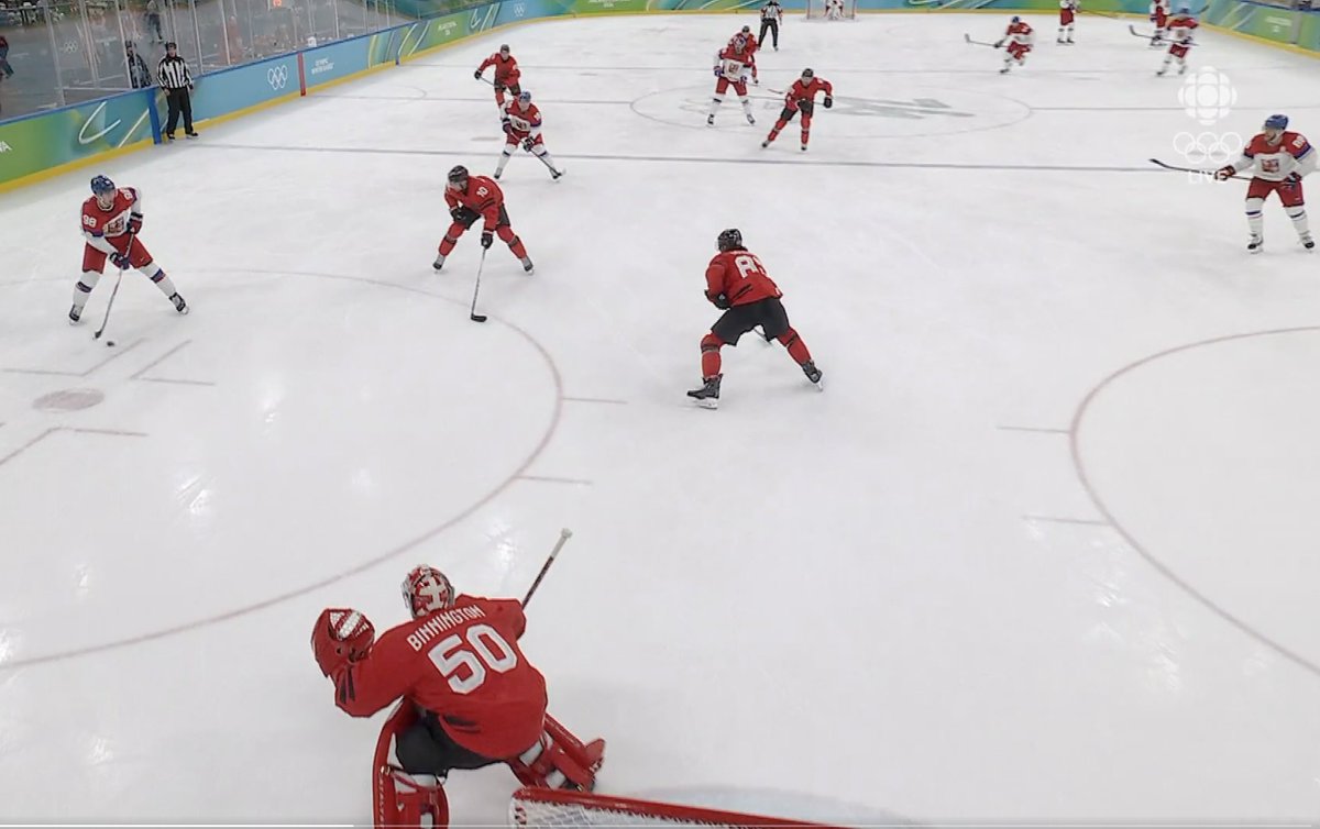 BinkyBaxter1's tweet photo. There were 8 Players on the ice, plus the keeper.