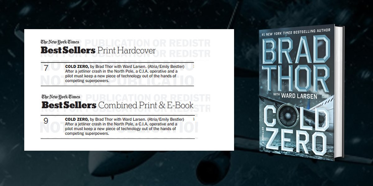 wardlarsen's tweet image. Thank you to all the readers who made COLD ZERO, which I wrote with @BradThor, a NEW YORK TIMES bestseller!

If you haven’t read the book yet, pick up your copy today: wardlarsen.com/cold-zero

While you’re on the page you can also purchase the book (including signed editions),