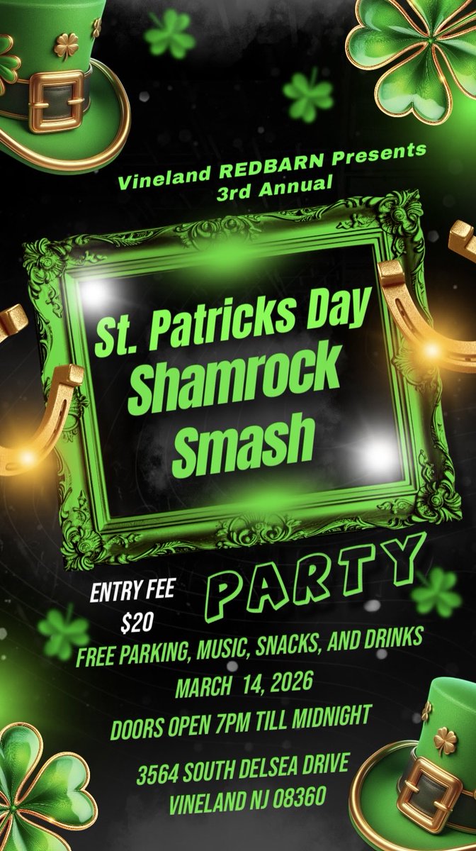 ITS TIME AGAIN TIME FOR US ALL TO GET LUCKY!!!  

MARCH 14, 2026 DOORS OPEN @ 7PM