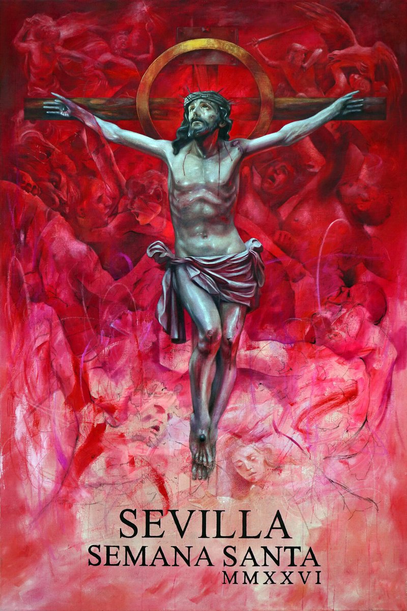 SevillaLegend's tweet photo. Miércoles de Ceniza, inicio de la #Cuaresma, la cuenta atrás de 40 días. Cada día, una imagen, que hoy es el cartel anunciador de la Semana Santa de Sevilla 2026, la obra “La Cruz Santa de #Sevilla”, del artista Antoine Cas. (@ElConsejoSev, 2026).
#SevillaLegendaria
#faltan40dias https://t.co/8G06j4BfcJ