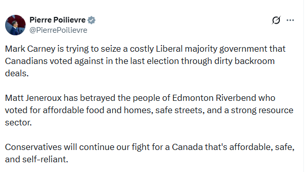 So its ok to betray Canada, go to USA and slam Canada but don't dare think about leaving the party and making Pierre look bad.    Pierre will sacrifice Canada if that's what it takes to be leader of the 51st state.