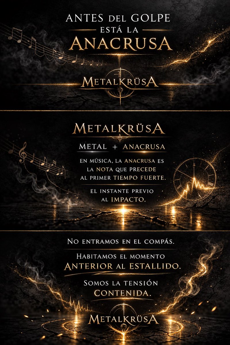 MetalkrüsA nace de la unión entre metal y anacrusa, un término musical que define las notas que preceden al primer tiempo fuerte de una composición.

#MetalkrüsA #Anacrusa #HeavyMetal #MetalConcept #BlackDahlia