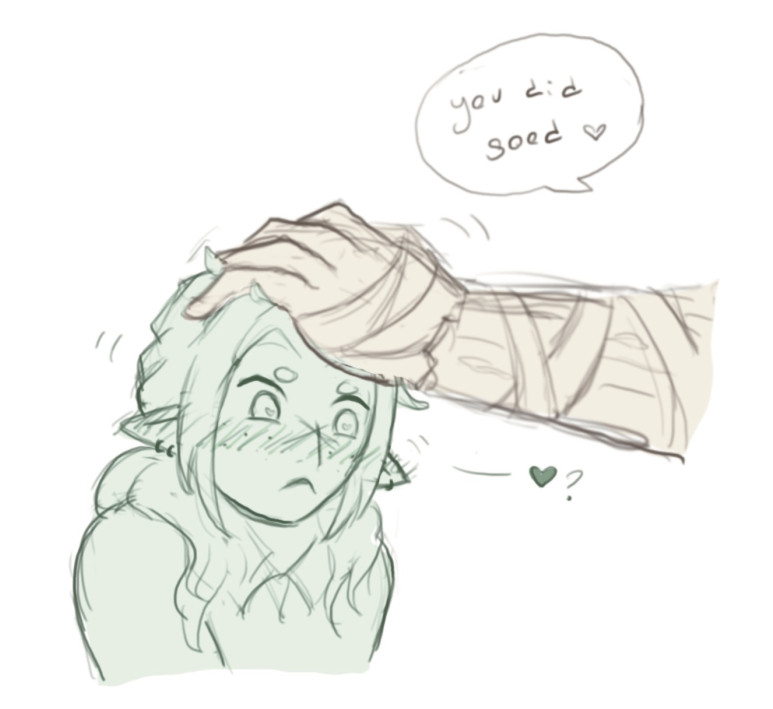 GLucenart's tweet image. I miss them, I am still thinking about them, I am just uninspired
(I dont think halsin would do this without her clear consent but... LET ME DREAM!)

#oakfeather #chloris #halsin