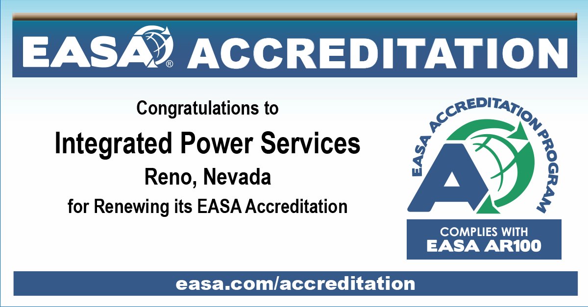 Congratulations to <a href="/IPS_industrial/">IPS</a> on renewing its <a href="/easahq/">EASA</a> Accreditation! <a href="/easahq/">EASA</a> Accreditation showcases this company's commitment to excellence and best practices. Learn more at easa.com/accreditation. 
#Electromechanical #EASA #Accreditation #ElectricMotors #PowerGrid
