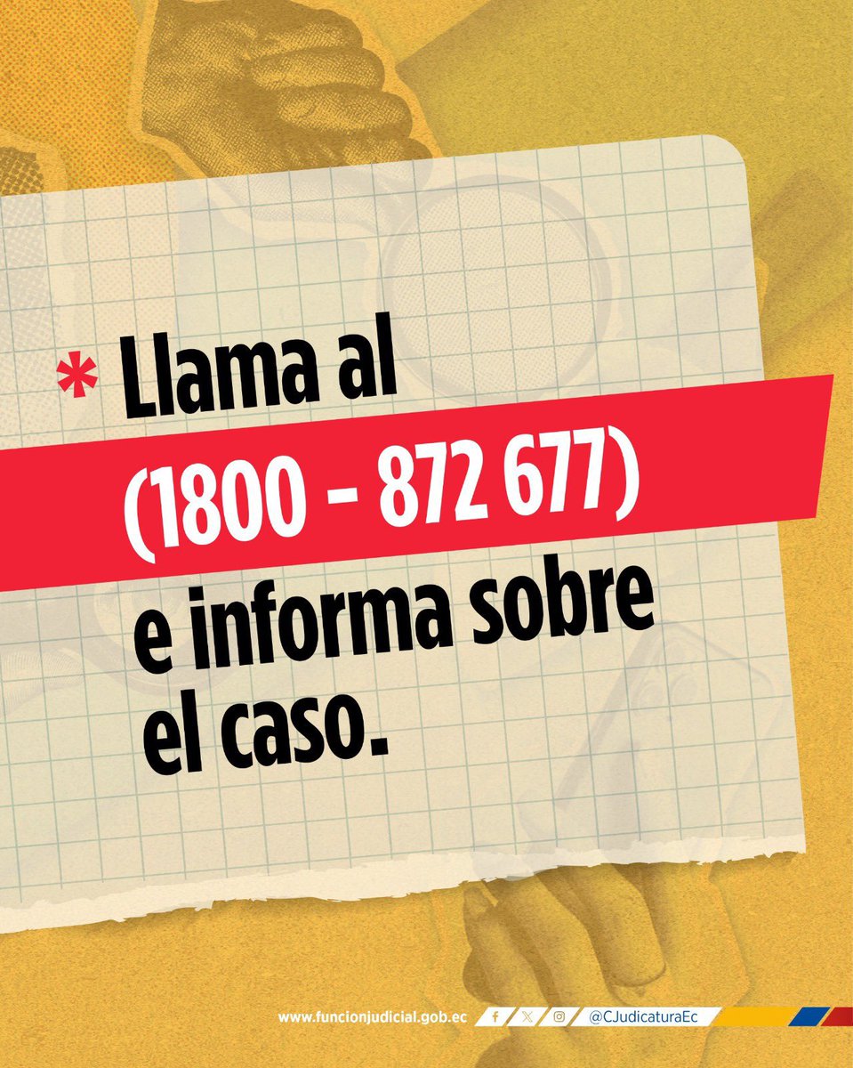 ✅ | #CeroCorrupción

La corrupción no se tolera. Se denuncia. ⚖️

📞 Si conoces actos irregulares en el sistema de justicia, repórtalos al 1800-TRANSPARENCIA.

#GestiónConResultados 📊