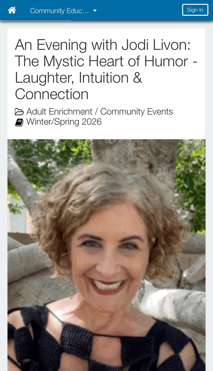 JodiLivon's tweet image. An Evening with Jodi Livon: The Mystic Heart of Humor - Laughter, Intuition &amp;amp; Connection buff.ly/46nxzYU #readings #intuition #spirituality