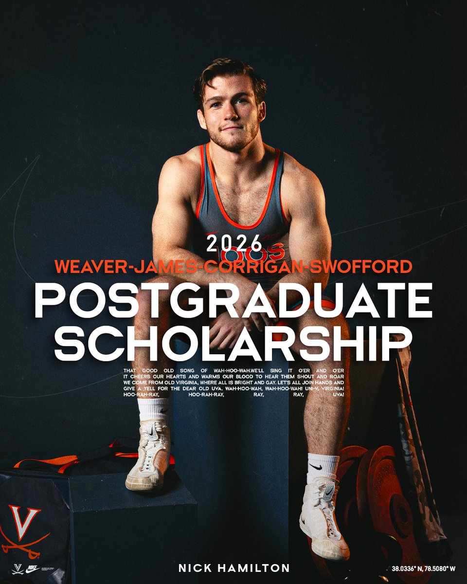 Congrats to Nick Hamilton on receiving the Weaver-James-Corrigan-Swofford postgraduate scholarship from the ACC!

📰: wahoowa.net/46iC8jg

#GoHoos | #TheVirginiaWay