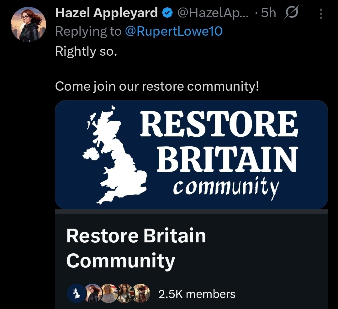 'Hazel' has spent the past 2.5 years campaigning for the 'jewish state' and covering for genocide.

They've now changed their profile picture from the 'israeli' flag and started a Restore community.

The subversion has been established. You've been warned.