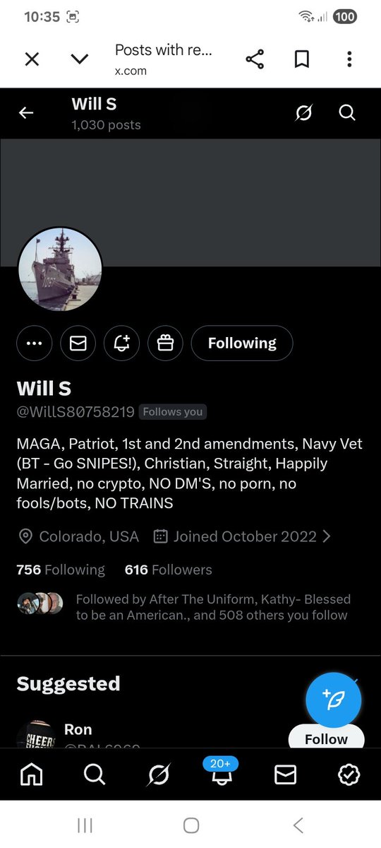 can we find this Navy veteran some awesome new connections 
<a href="/WillS80758219/">Will S</a> 🫡
F&amp;R
💪🫶💯🇺🇸🫡