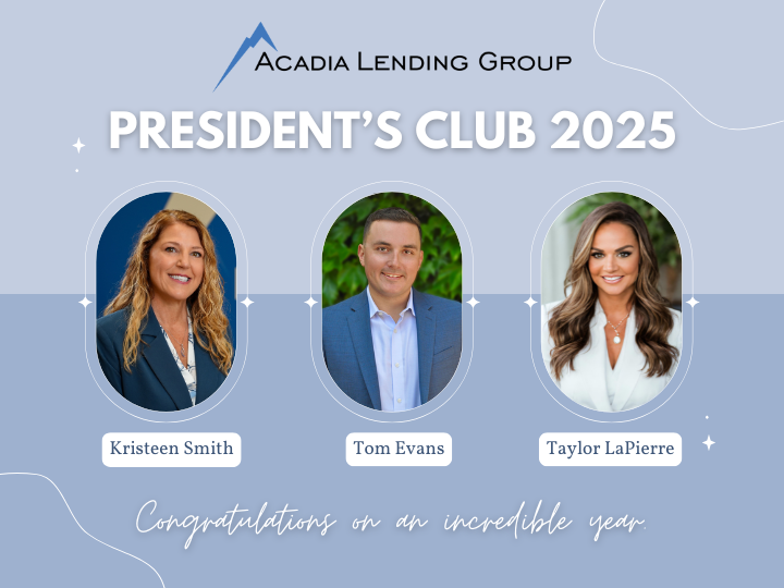 AcadiaLending's tweet photo. 2025 President’s Club at Acadia Lending Group 🏆

Qualification:
100 closed units OR $20M funded in one year.

Congratulations to:
Tom Evans
Kristeen Smith
Taylor LaPierre

Elite production. Earned recognition.

NMLS 370636

#Mortgage #TopProducers #MaineBusiness https://t.co/LM0gpGP071