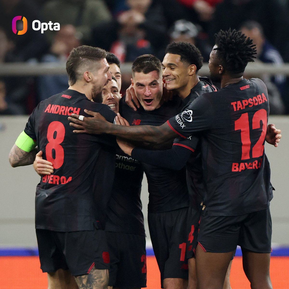 2 – Patrik Schick is the second player to score twice for Bayer 04 Leverkusen in a UEFA Champions League knockout match, after Michael <a href="/Ballack/">Michael Ballack</a> in the 2001-02 quarter-final second leg against Liverpool (also 2). Relief.