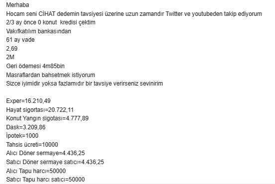 Bu kredinin masrafları bana baya az geldi. Ekspertiz ücretinden tutun konut sigortasına kadar gayet uygun olmuş bence.

#Reklam #isbirligi bulunmamaktadır.
