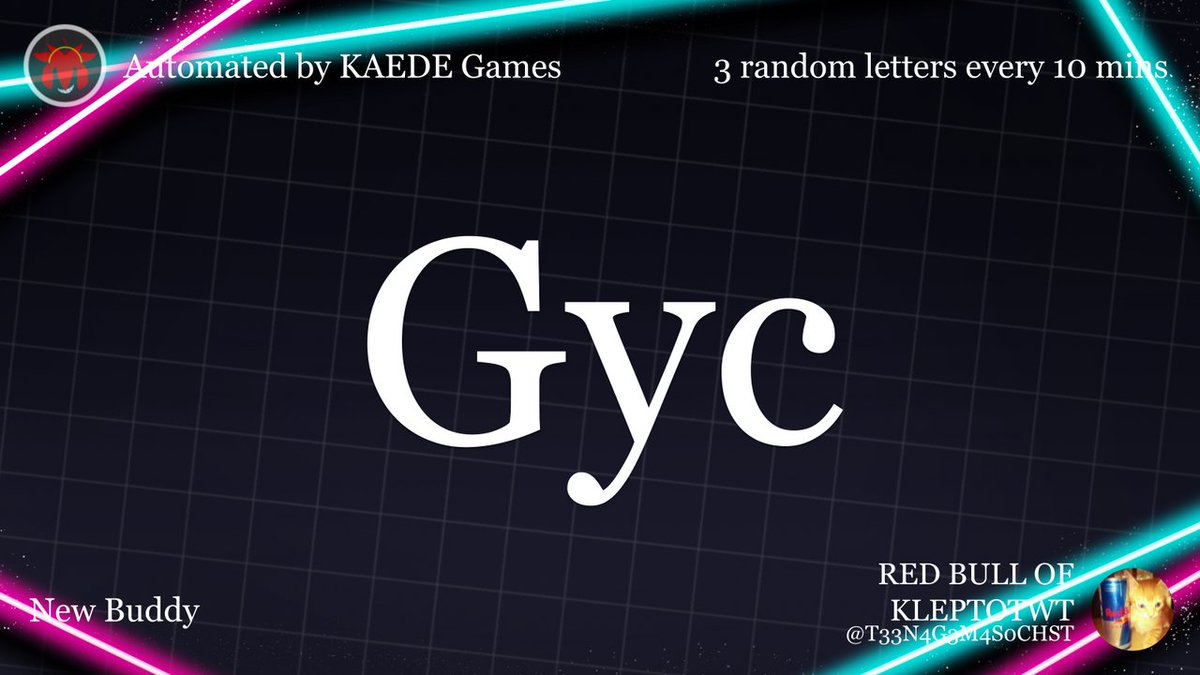 3 random letters every 10 mins tweet media