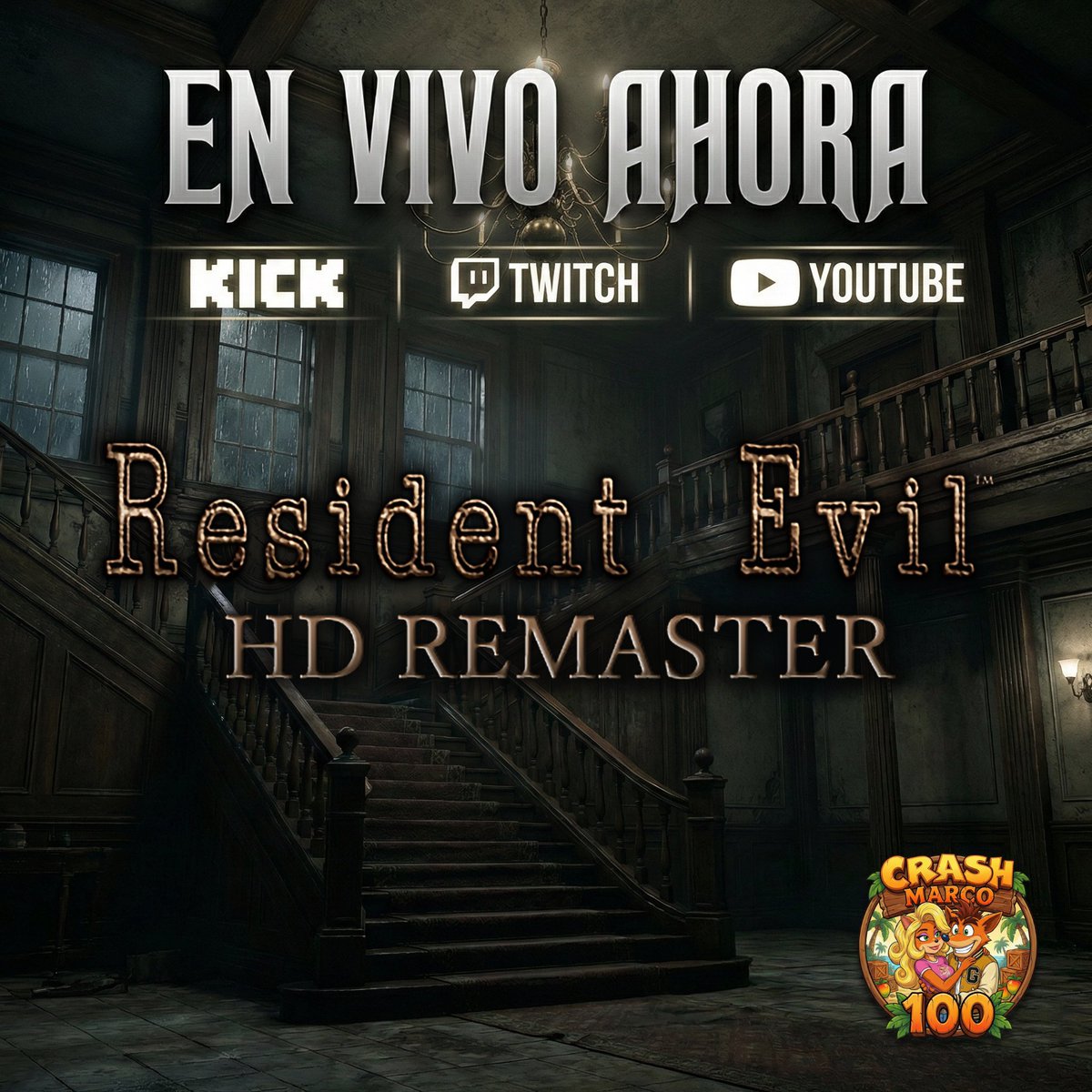 Crashmarco100's tweet photo. El momento ha llegado!!
Estaré en vivo en:
Kick: https://t.co/shUTf1SWd1
Twitch: https://t.co/Ed03y5FzJI
Para jugar por primera vez Resident Evil 1.
Los espero!!! https://t.co/TGAwiRLreI