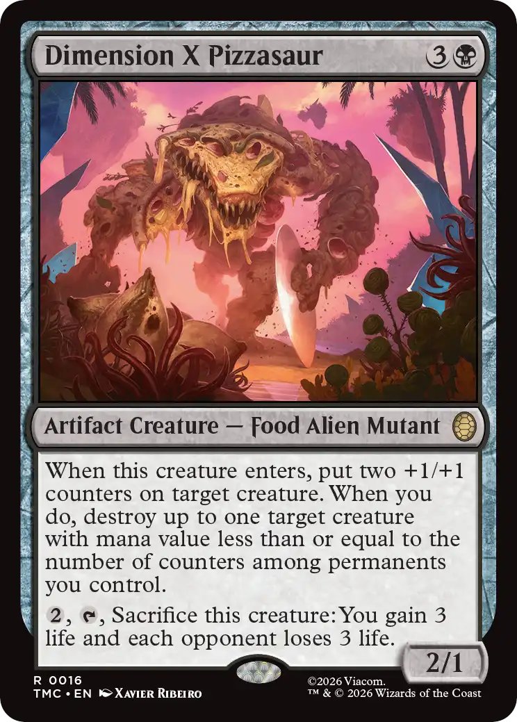 MTG x TMNT・統率者デッキ】 《ディメンションXのピザサウルス》