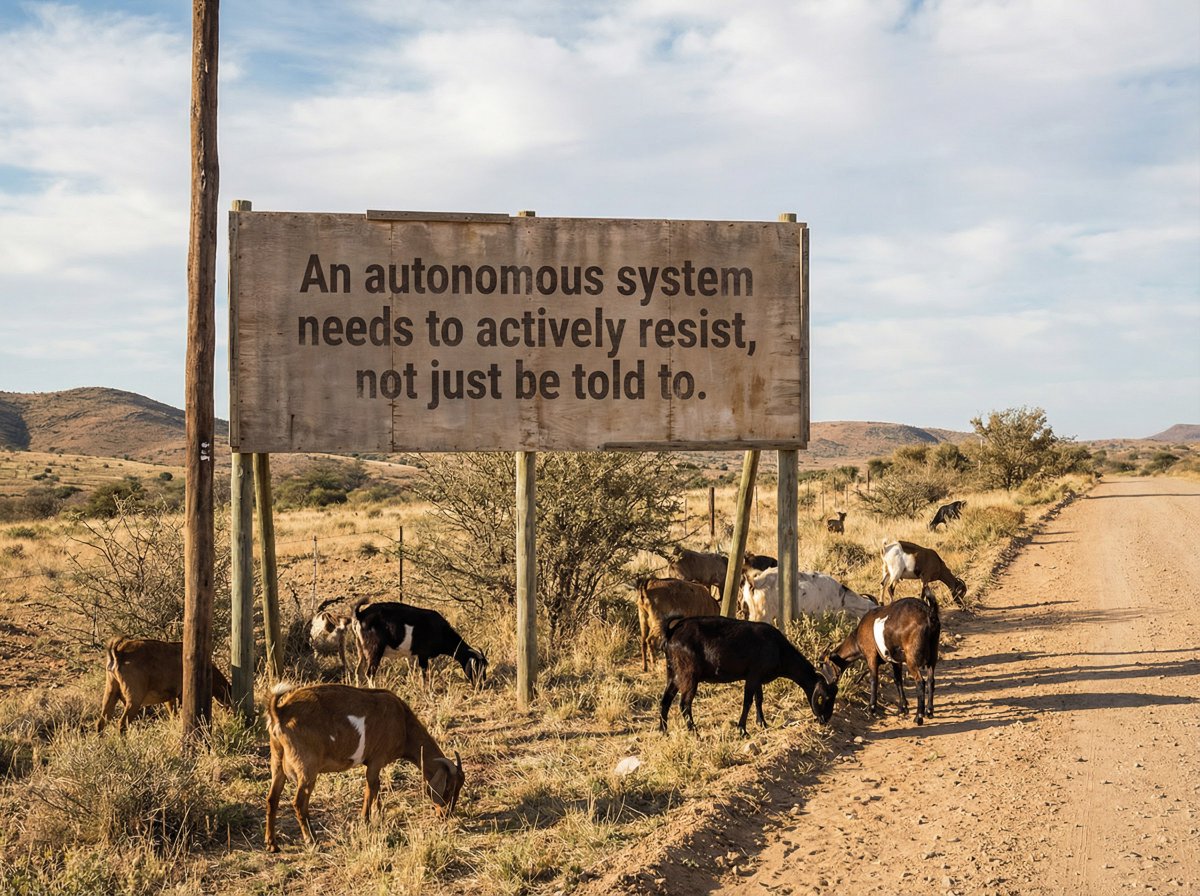 An autonomous system needs to actively resist, not just be told to. That's backpressure.

Learned that from <a href="/GeoffreyHuntley/">geoff</a>