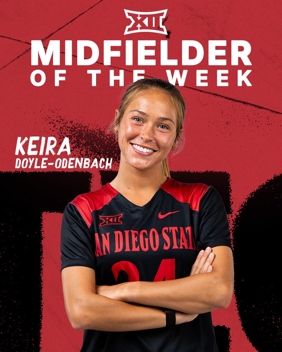 No surprises here! 

Keira has been named Big 12 Midfielder of the Week 👏

📰 goaztecs.com/news/2026/02/1…

#GoAztecs