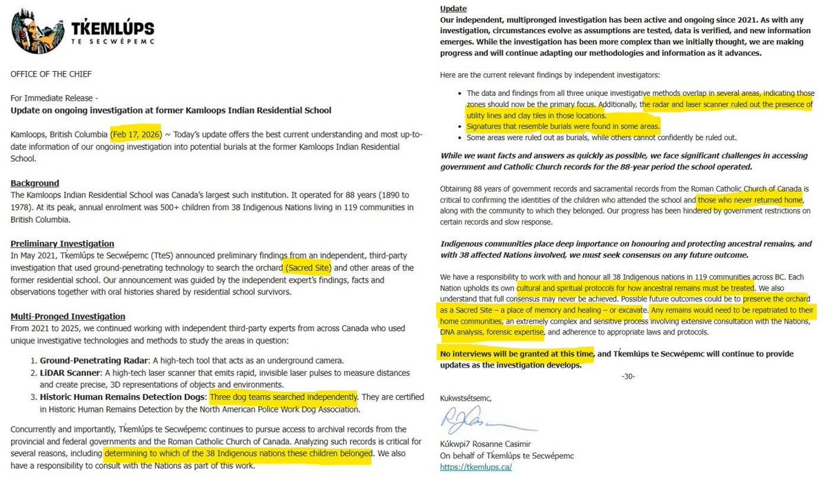 Tk'emlúps Chief Rosanne Casimir must give back the $12.1 million (plus interest) that her band demanded to excavate the site that she claimed contained the bodies of 215 children.

Then she should apologize to Canadians and, after that, RESIGN.

Casimir is now trying to make