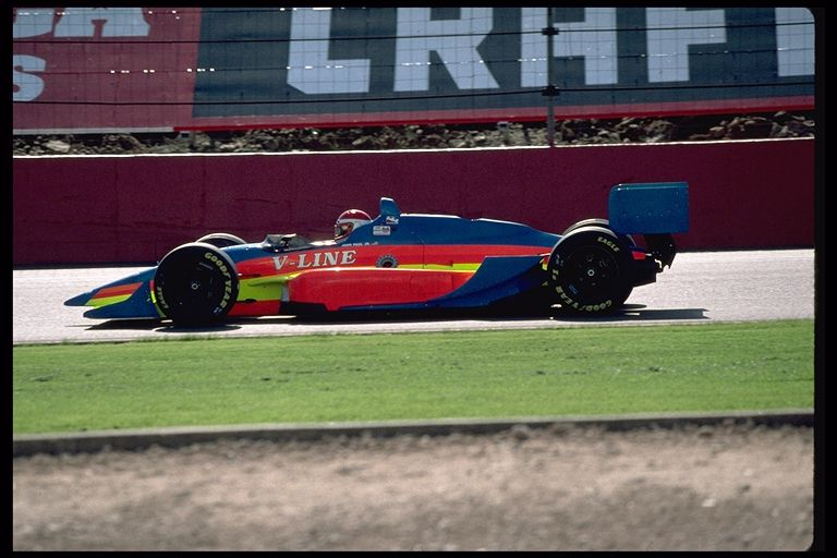 Here's John Paul Jr. at the 1996 Test in the West at Phoenix. Still carrying an ex-Menard livery, this '93 Lola-Menard set a fast lap of 178.041 mph which is still faster than all the Indy cars testing at Phoenix so far this week.