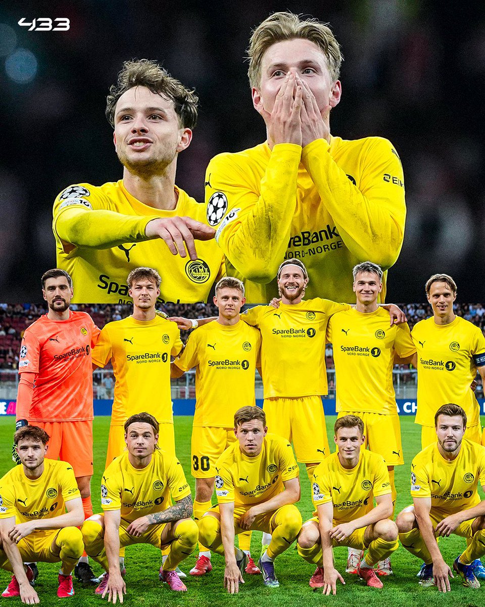 🔥🇳🇴 Bodø/Glimt en el último mes:

3-1 a Manchester City
2-1 a Atlético de Madrid
3-1 a Inter de Milán

CHAMPIONS LEAGUE HISTÓRICA 🤯