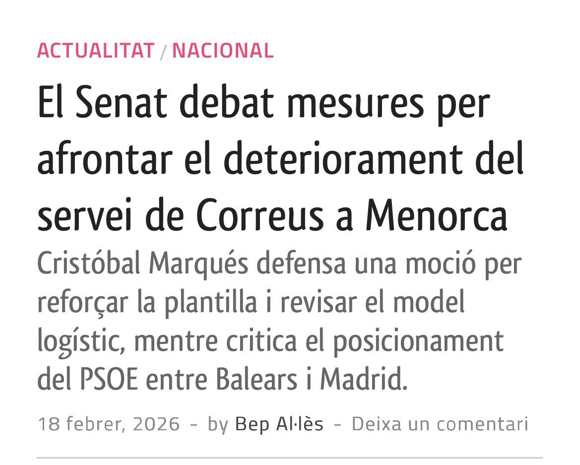 ppbalears's tweet image. 🤔Una altra mostra del doble discurs del @psibpsoe 

Negueruela deia que allò que votam a Balears s’ha de defensar igual a Madrid. Idò no.

El Parlament va aprovar per unanimitat donar suport a Correus a Menorca.
Avui, al Senat, el PSOE hi vota en contra.

Qui ho enten això?