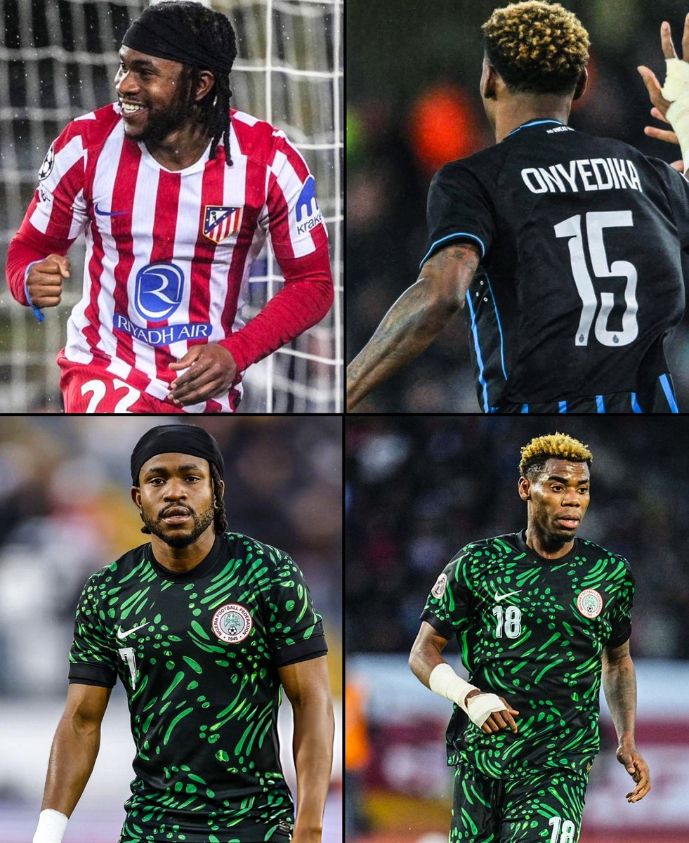 One UEFA Champions League night, two Super Eagles on the scoresheet🦅 

⚽️ Ademola Lookman, Atlético.
⚽️ Raphael Onyedika, Club Brugge
