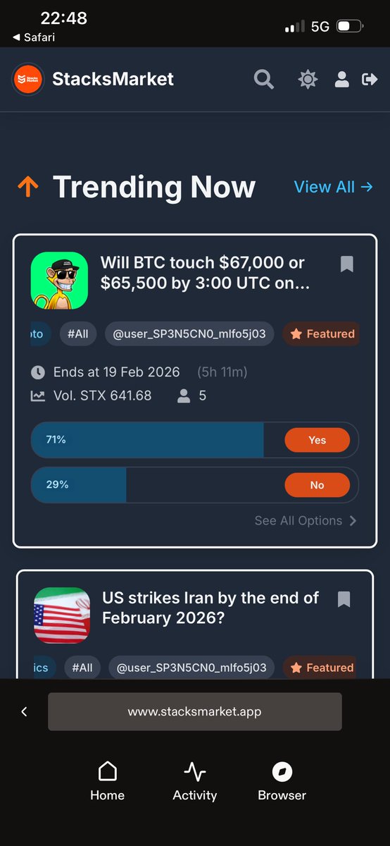 Stacks Market | Prediction Markets on Stacks tweet media