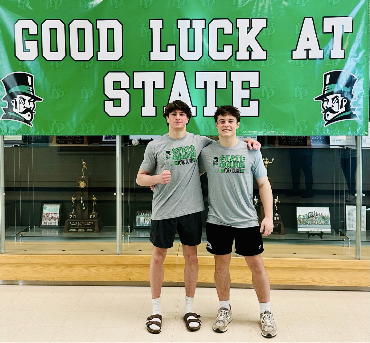 YorkAthletics's tweet photo. Boys’ Wrestling 
Jackson and Beau….
Good luck at State this weekend!  Go Dukes! https://t.co/x7lTl5OshO