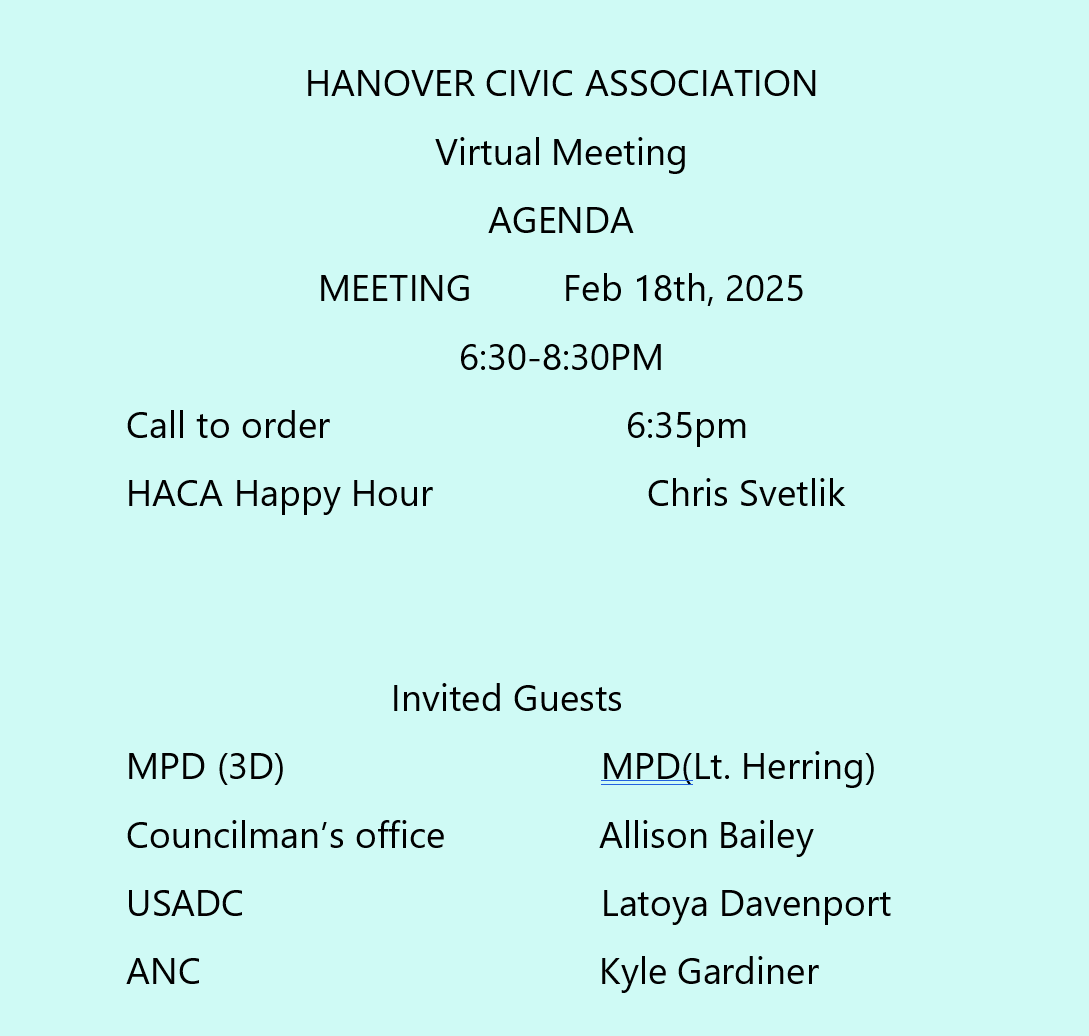 Hanover Area Civic Association tweet media