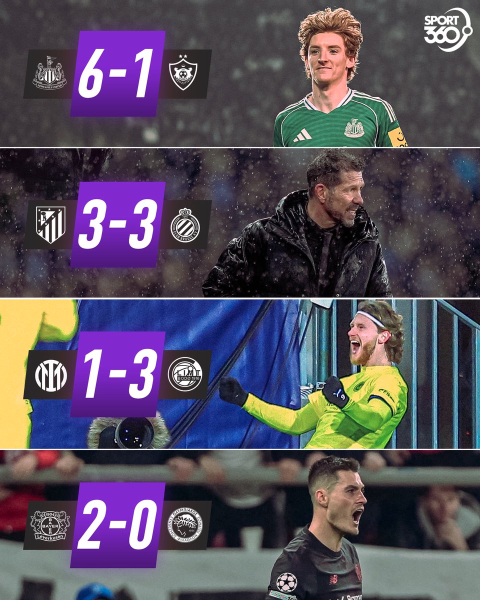 تعادل أتلتيكو مدريد 🥶
هزيمة إنتر بثلاثية 😲

ليلة صعبة على الكبار في دوري أبطال أوروبا 🔥