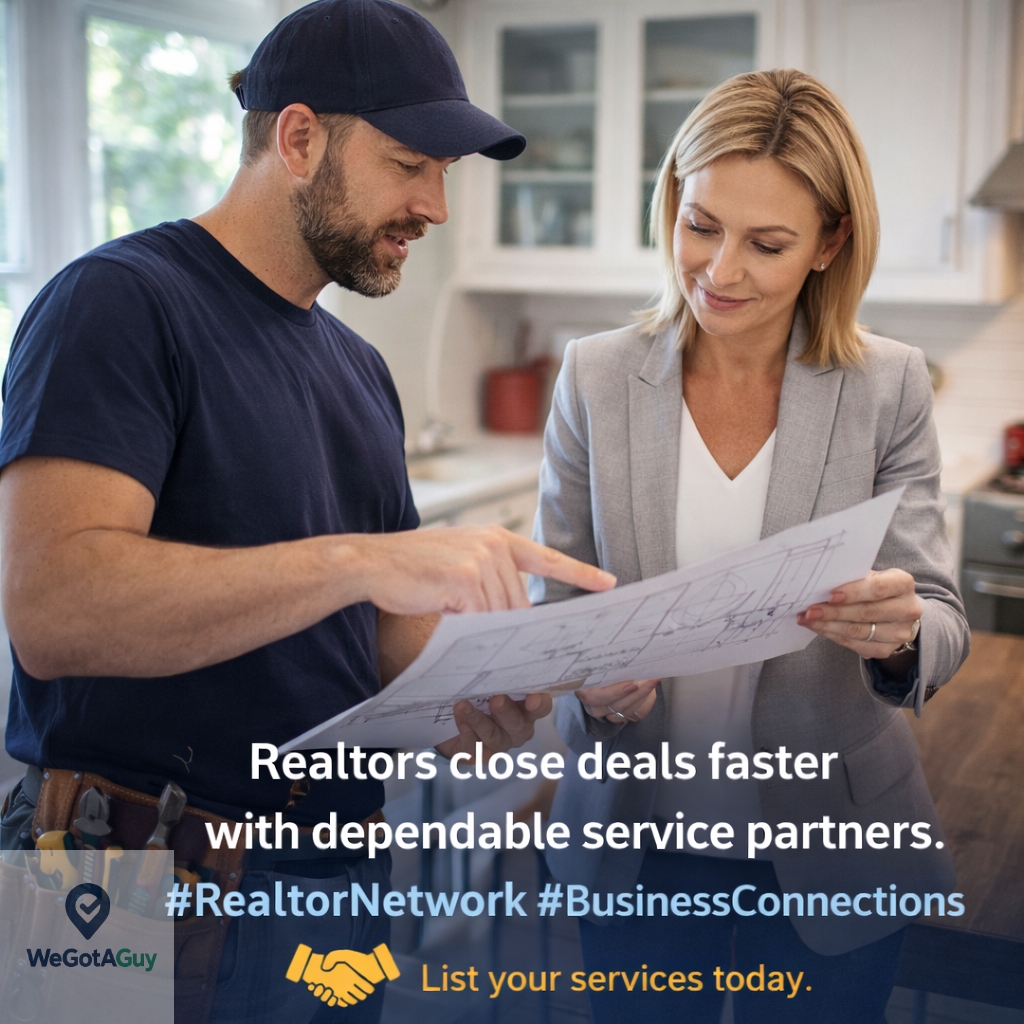 Wegotaguy2's tweet image. Realtors close deals faster with dependable service partners.
#RealtorNetwork #BusinessConnections