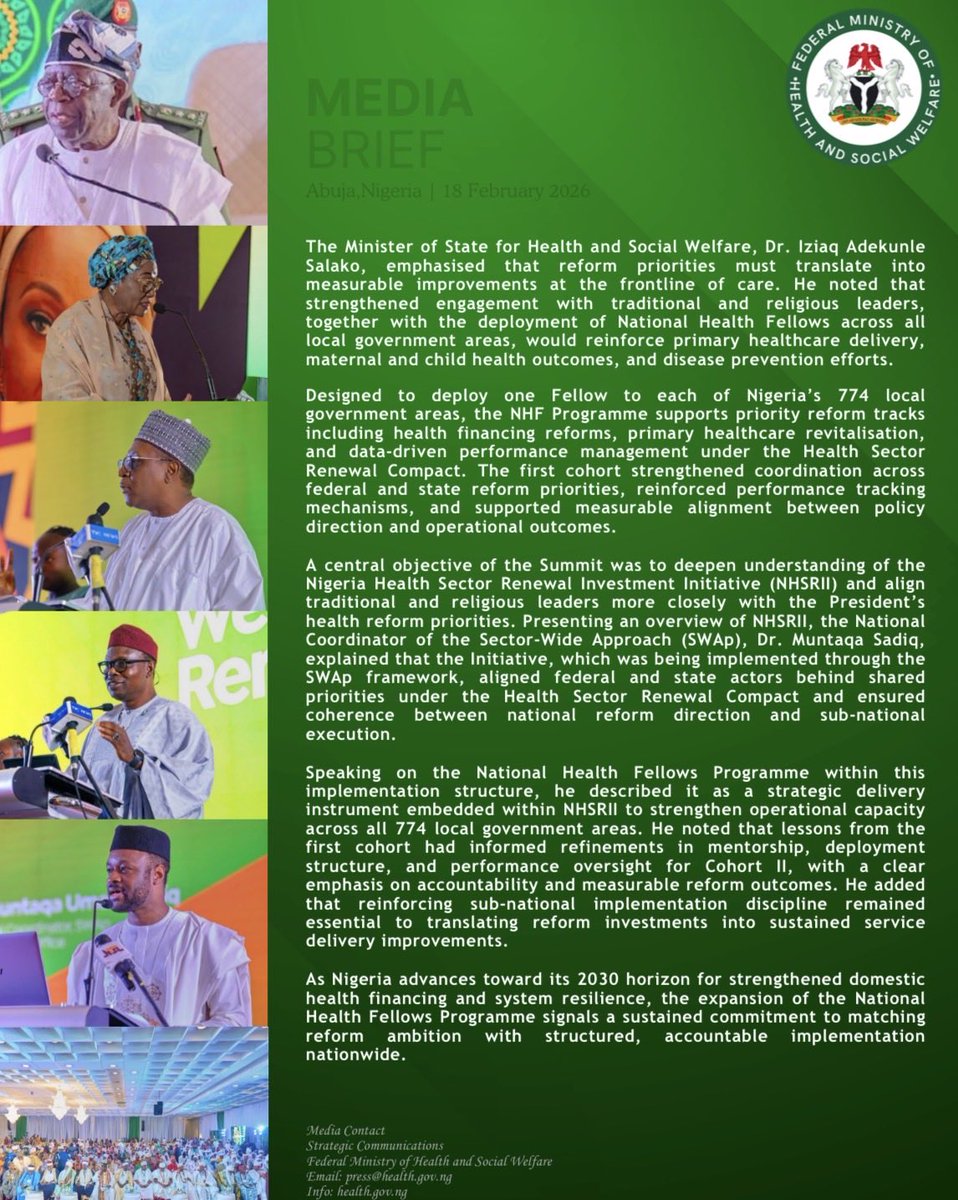 Federal Ministry of Health, NIGERIA tweet media