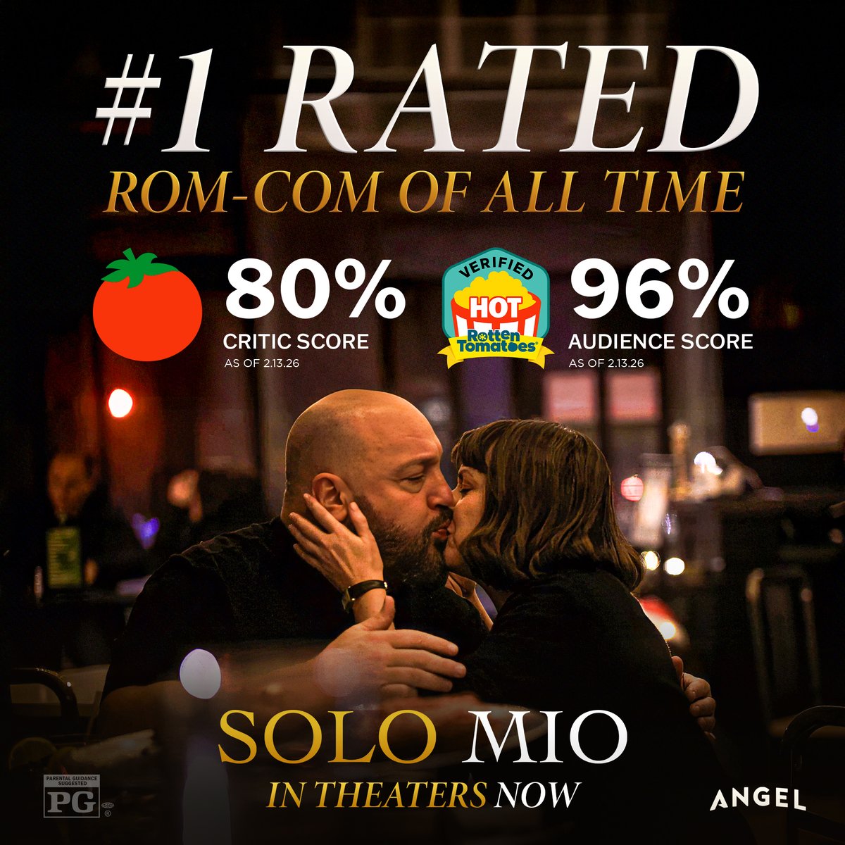 Matt’s love life: tragic 💔 Solo Mio’s rating: historic 🏆
The #1 rated romcom of all time is proving that the audience always wins! See #SoloMio in theaters now! 
🎟️: angel.com/solomio
