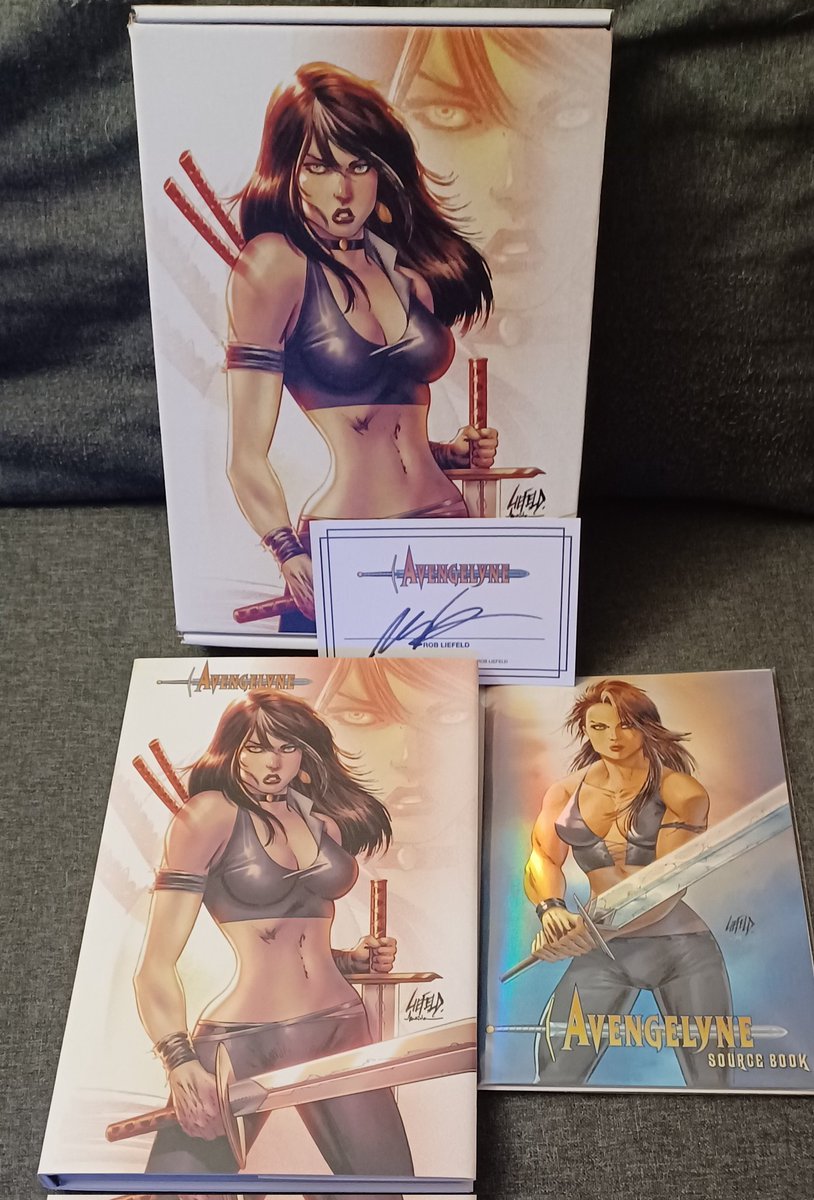 realtarx9's tweet photo. #Avengelyne by @robertliefeld arrived today 😎 beautiful hardcover, nice foil source book,cards,and signed card,Good job everyone, can't wait to read this weekend. https://t.co/rDYTpPyDOL